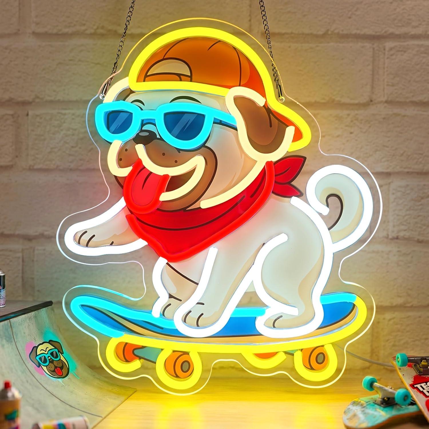 Skateboarding Dog Neon Sign Hi - Skateboard review and price