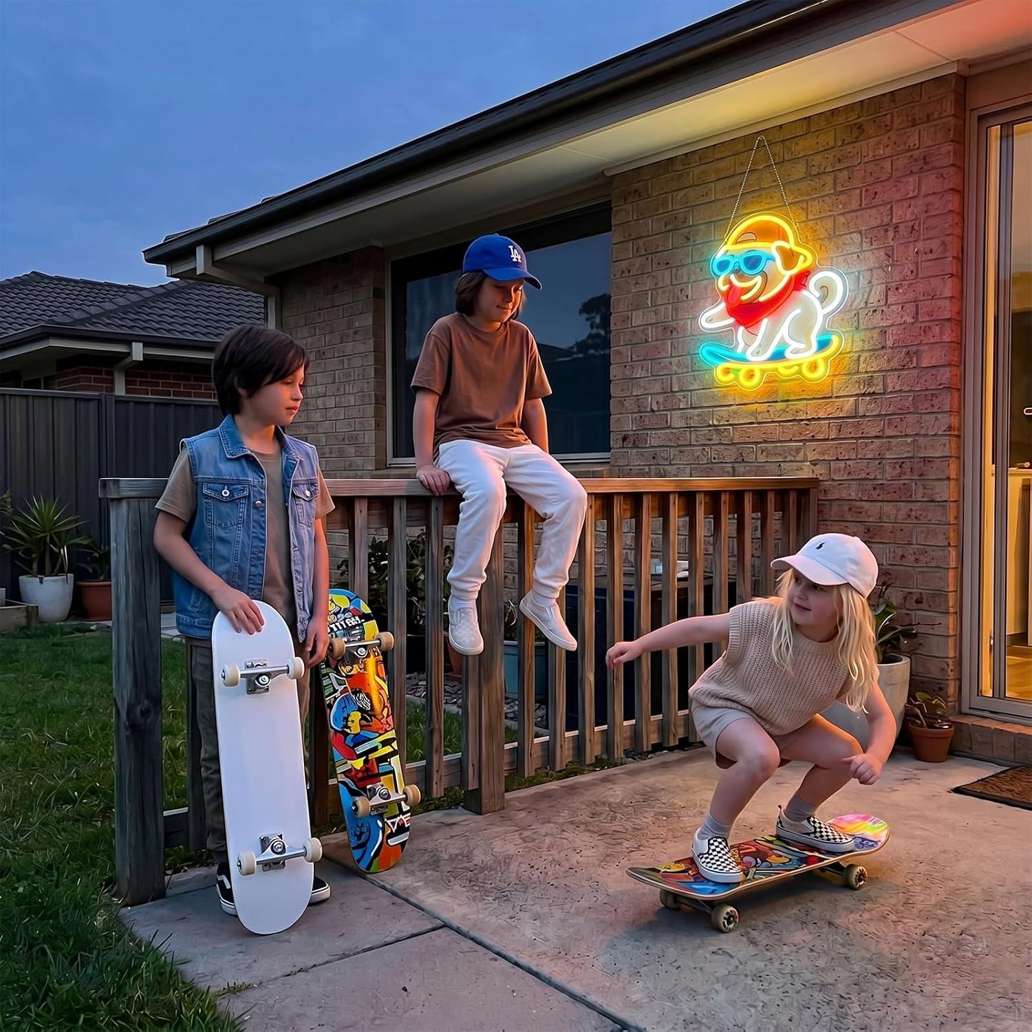 Skateboarding Dog Neon Sign Hi - Skateboard review and price