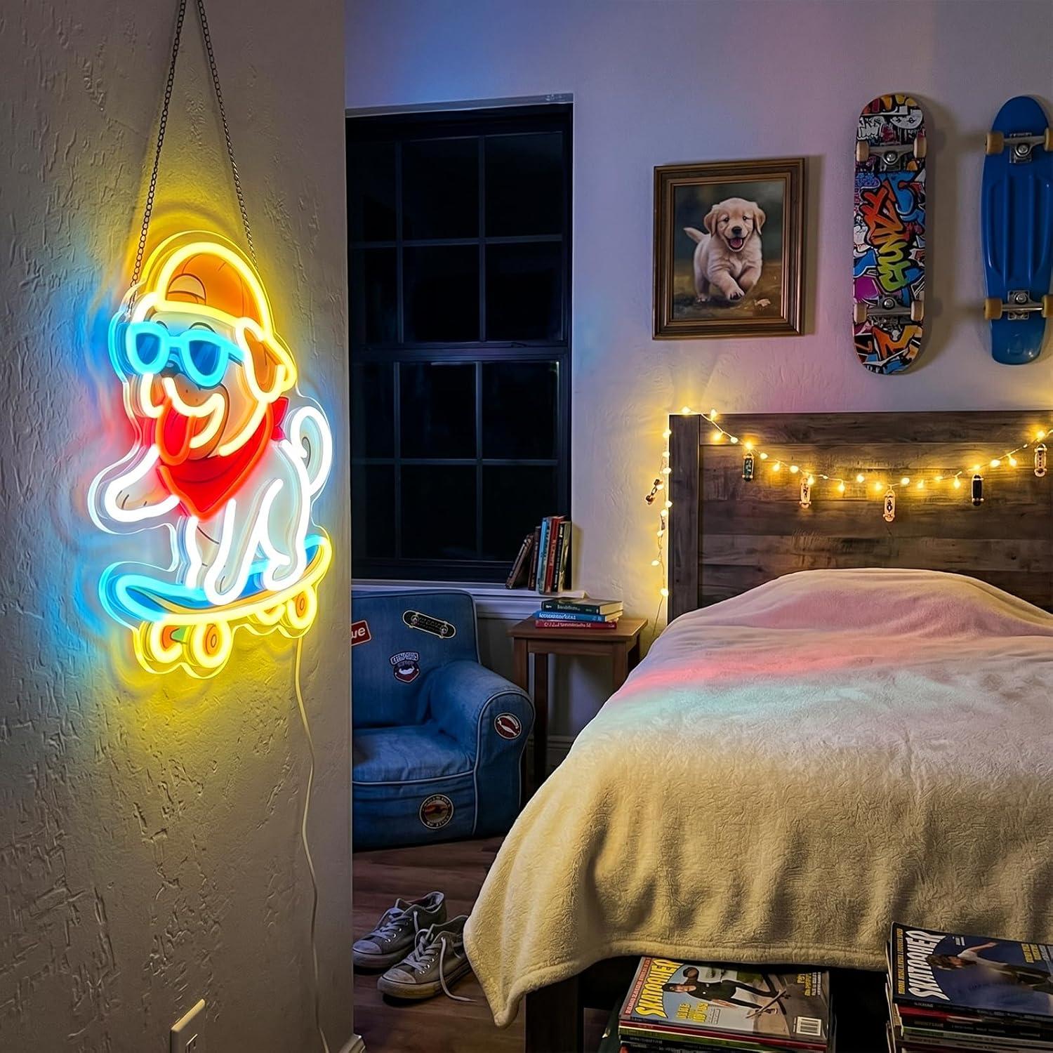 Skateboarding Dog Neon Sign Hi - Skateboard review and price