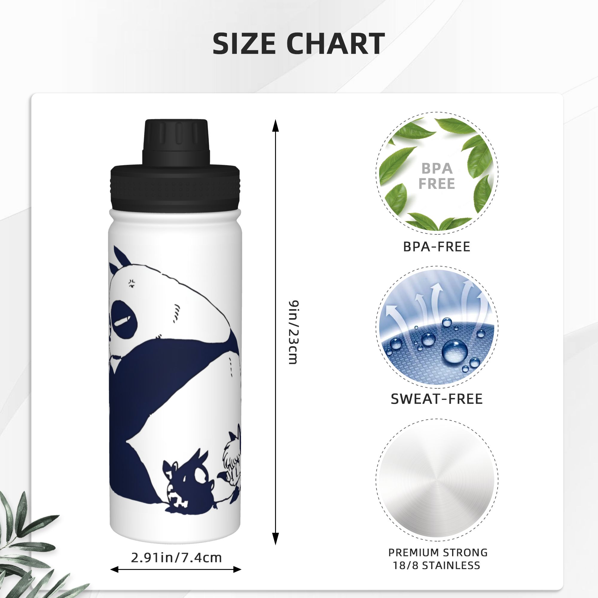 Ranma 1/2 Japanese Anime Panda - Sports Water Bottle Insulated review and price