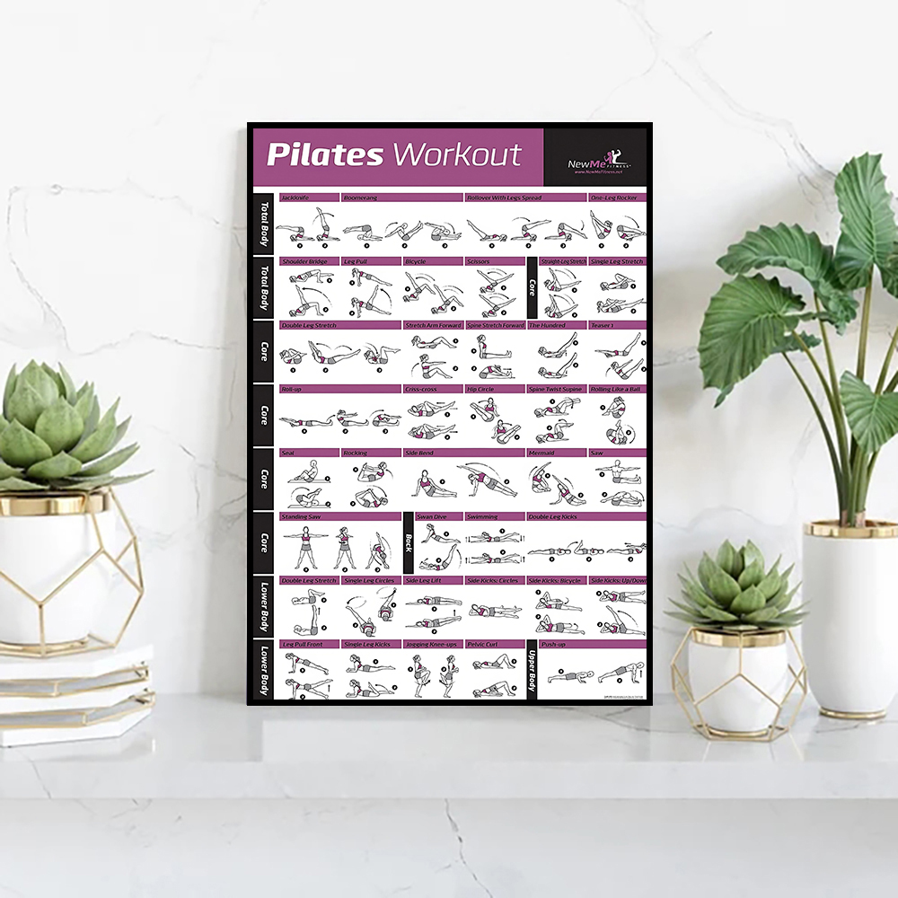 Pilates Training Chart Canvas  - Sports Equipment Poster review and price